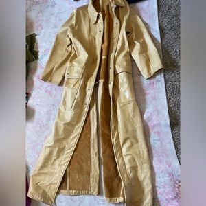 Vintage leather floor length coat